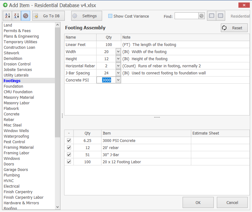 Item Assemblies are used to add multiple items at the same time